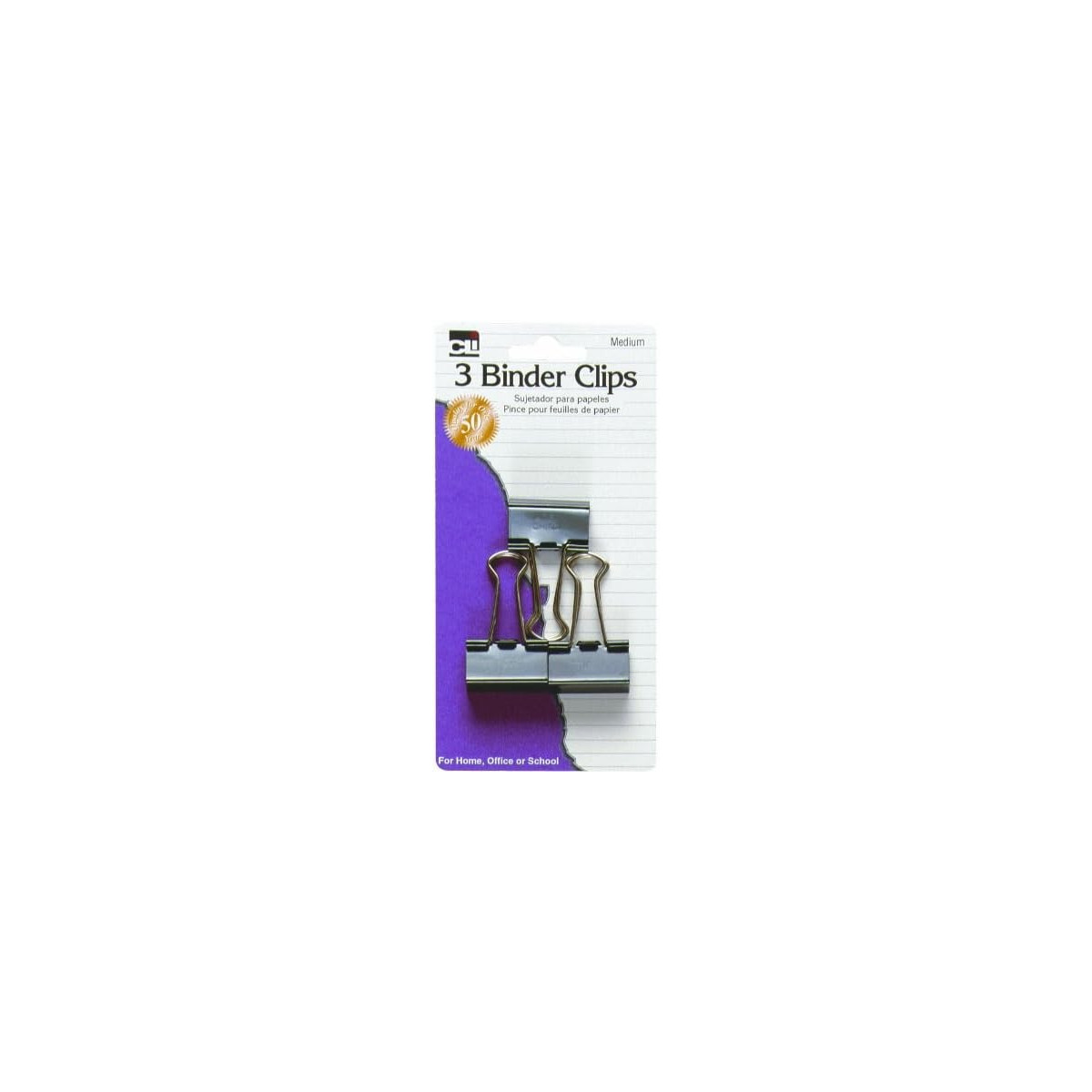 Binder Clips - Small - 3/4 wide, 3/8 capacity- 12/pk-Soft Clam Shell_