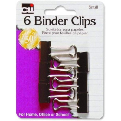 Binder Clips - Small - 3/4 wide, 3/8 capacity- 6/cd_ CHL50200