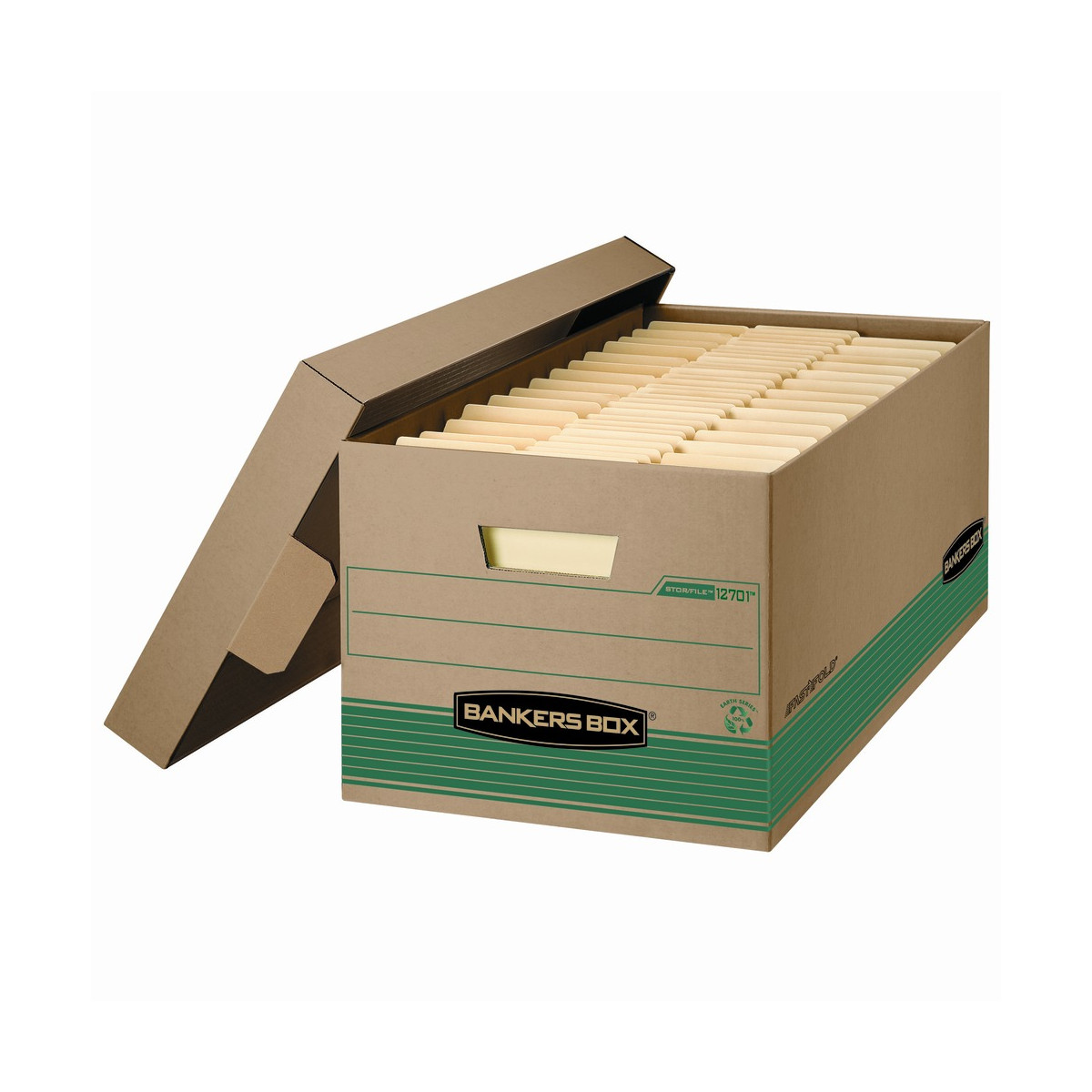 Fellowes Bankers Box - Stor/File Box - Letter Size - Kraft/Green Each_