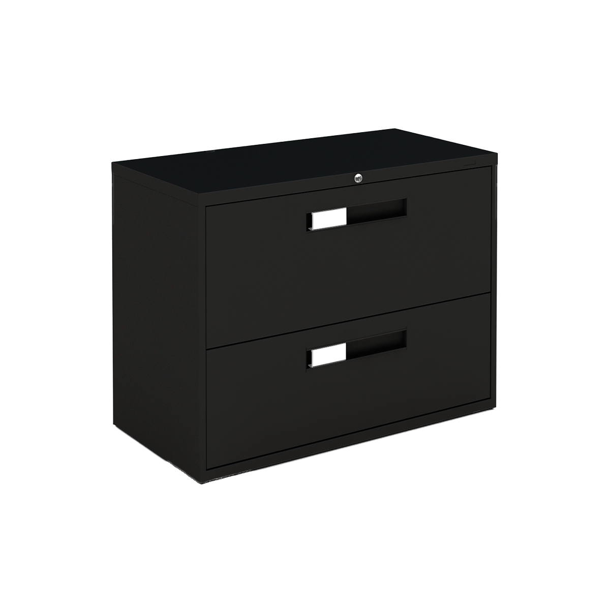 Lateral File Cabinet 2 Drawer Black