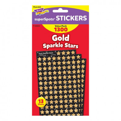 Gold Sparkle Stars superShapes Stickers Value Pack! T-46935