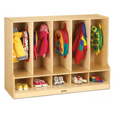 Jonti-Craft® Toddler 5 Section Coat Locker with Step - with/without Cubbie-Trays |