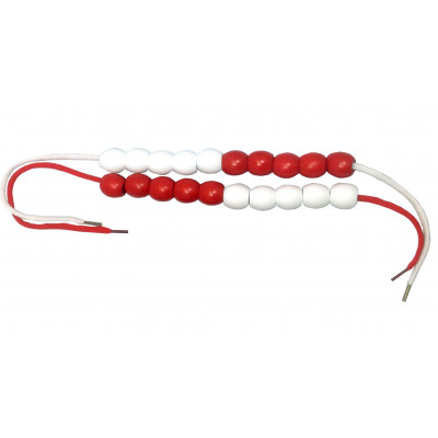 Rekenrek-Nfm 100 Round Beads 1 String (50 Red, 50 White)