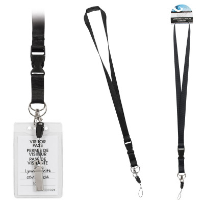 Lanyard with Breakaway Clip, Blue/Black !