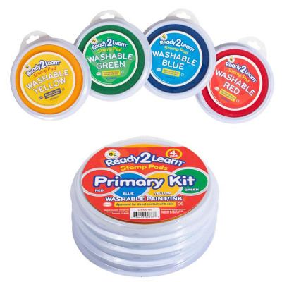 Jumbo Washable Stamp Pads - Primary Kit of 4 (Ready 2 Learn Stamp Pad)