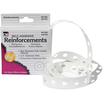 Avery Dispenser Pack Hole Reinforcements 1/4 Dia White 200/pack